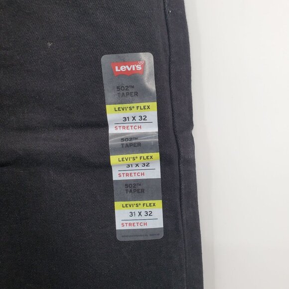 Levi's Flex Stretch 502 Taper Jeans Denim Pants Men Size 31 x 32 NWT Black - Picture 6 of 15